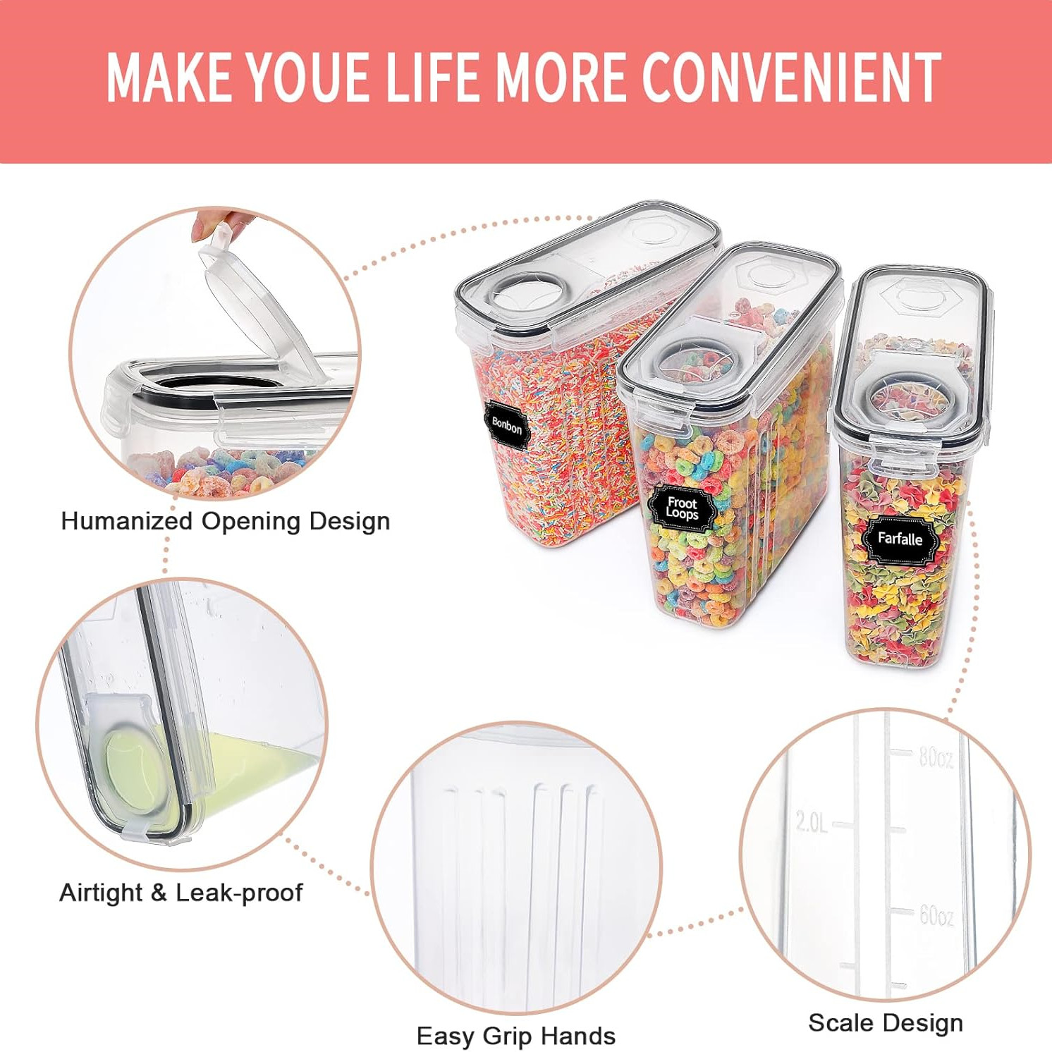 Conteneurs de stockage de céré - Food Storage Kitchen Container Set avis et prix