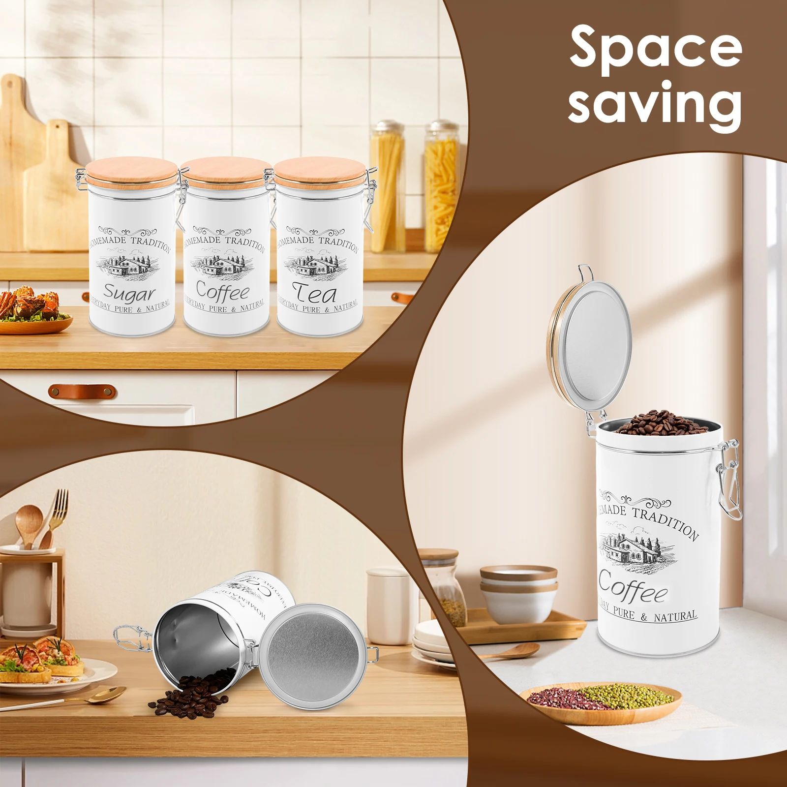 3 pièces/ensemble thé café suc - Food Storage Kitchen Container Set avis et prix